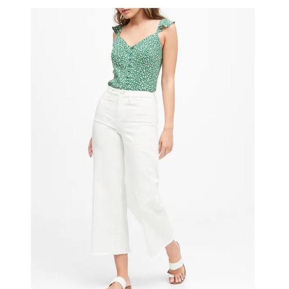 NWT Banana Republic Green Cropped Tank | L - Picture 4 of 8